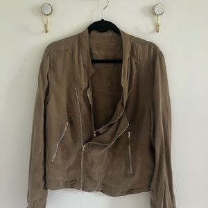Blank NYC suede double zip jacket